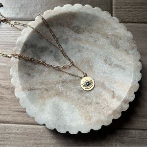NWT Evil Eye Layered Gold Tone Necklace
